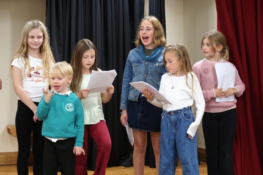 Lerryn Players rehearsal for Panto of Pantos 