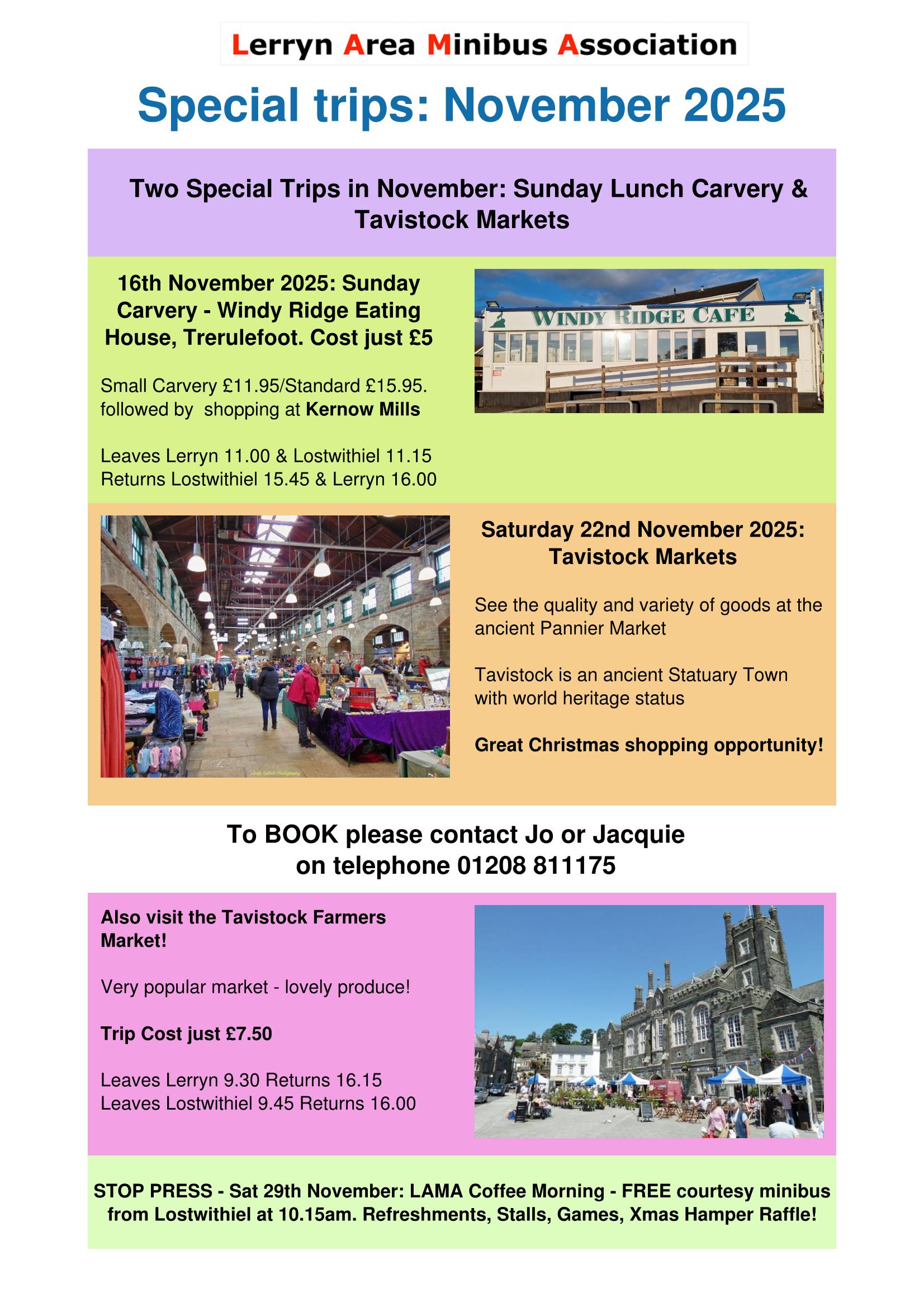 LAMA November 2025 Special Trips Poster